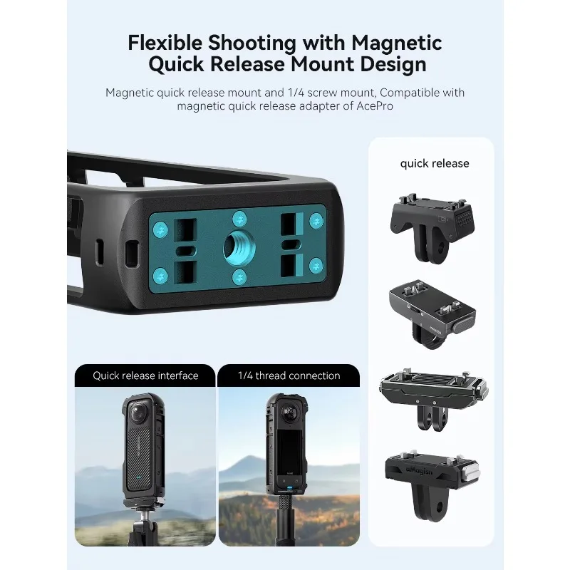 Quick Release Plastic Frame Cage for Insta360 X4 Action Camera Protective Accessories