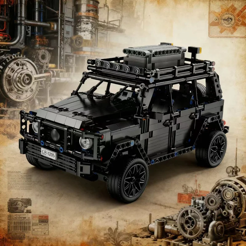 

Набор строительных блоков для сборки черного внедорожника, подходит для 14+, модель высокой сложности, украшение для дома и подарок.