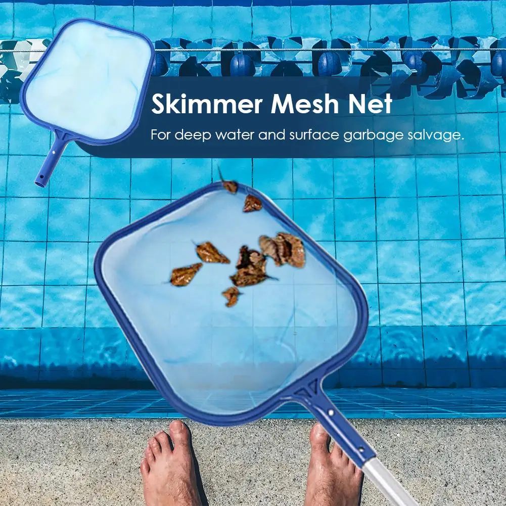 Leaf Skimmer Schwimmbäder Reinigungsnetz SPA Müllskimmer Rake Leaf Mesh Deep Bag Teich Blätter Reinigungsnetz Poolzubehör