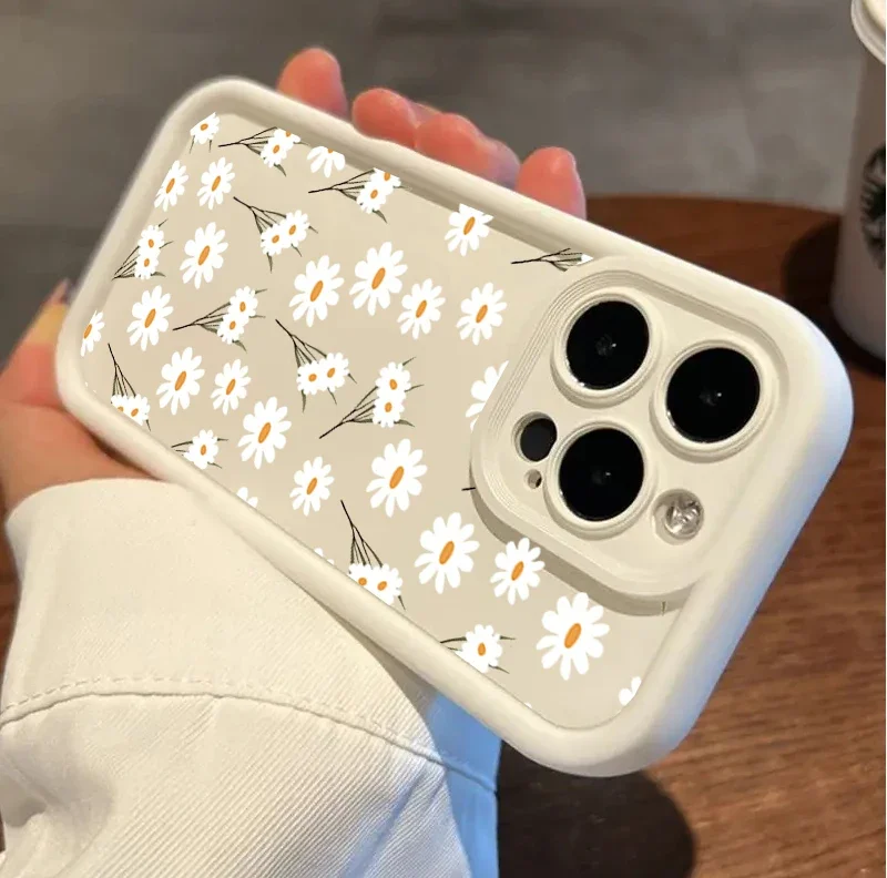 Small Daisy Rose Flower Case For Samsung Galaxy S26 Ultra S25 FE 5G S24 S23 S22 Ultra Plus A56 A54 A53 A17 A16 5G Floral Casing