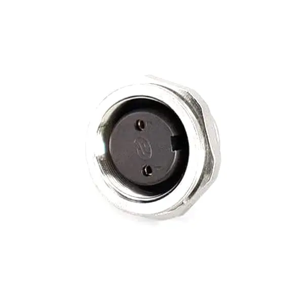 J09 Straight Female Socket Back Mount 2pin M16 Connector IP65 Non-Shield