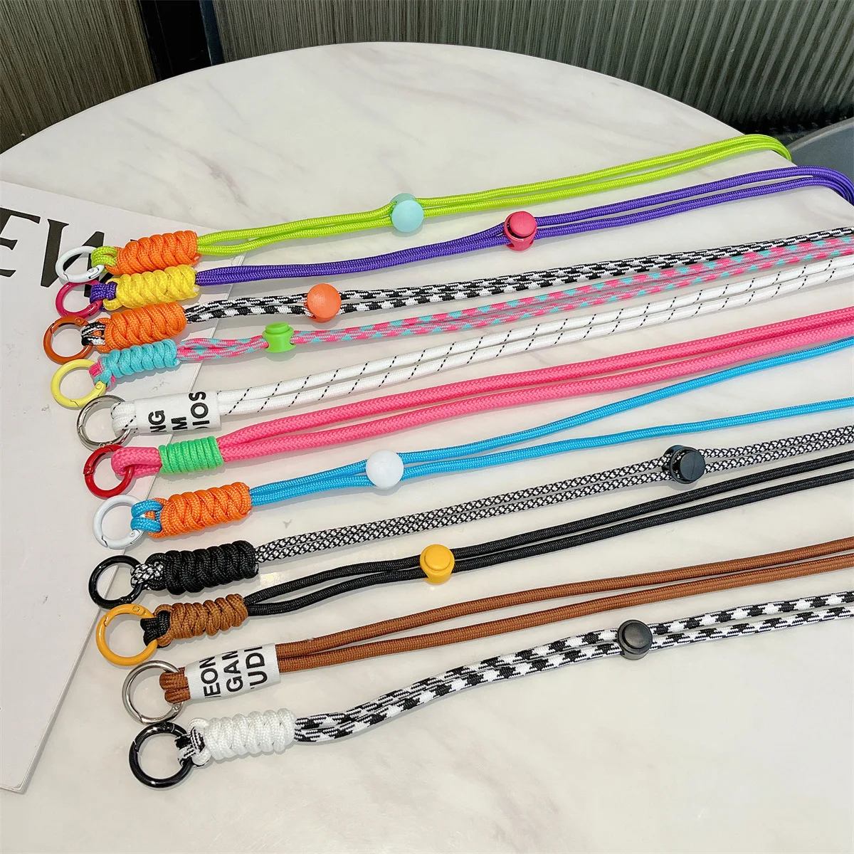 Colored weave Phone Case Hanging Strap For IPhone  Samsung Mobile Phone Case Wrist Halterneck crossbody adjustable phone lanyard