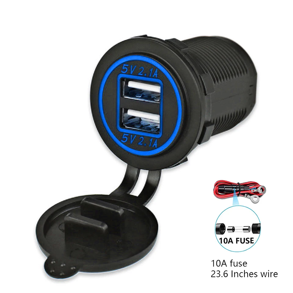 5V 4,2A 12V Dual USB Autoladegerät mit Panel Wasserdichtes Netzteil Steckdose für Fahrzeug Boot LKW Motorrad
