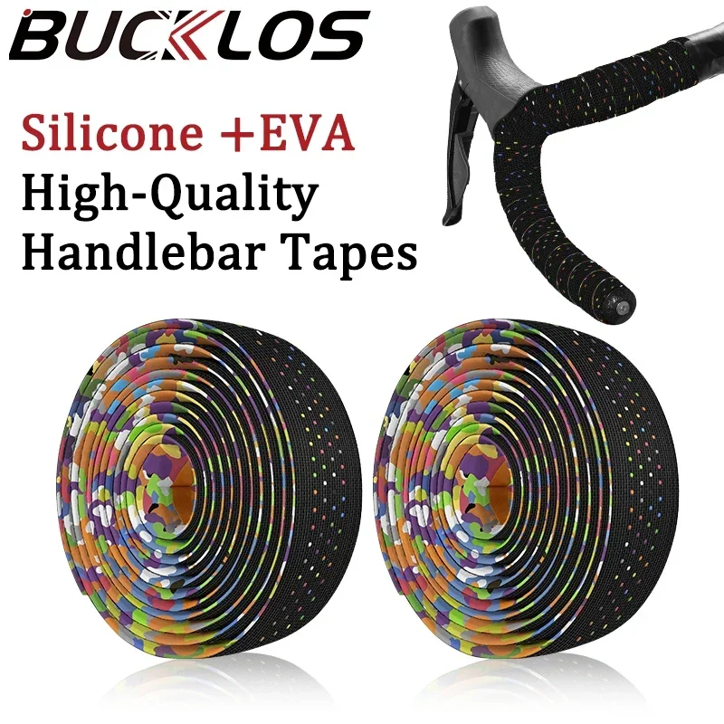 

BUCKLOS Road Bike Handlebar Tape Silicone+EVA Hollow Out Bar Tape with Bar End Plugs Non-slip Shockproof Bicycle Accessories