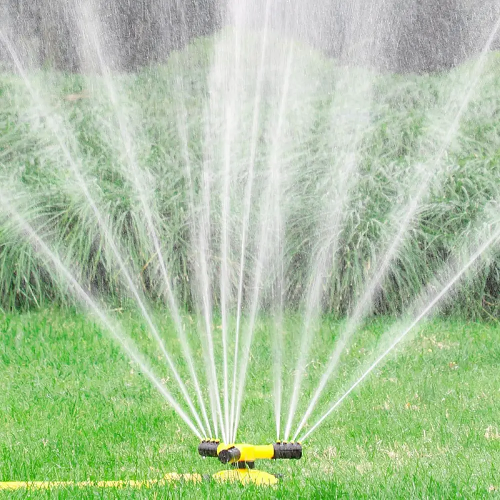 Lawn Water Sprinkler Automatic Rotating Garden Irrigation System Triple Arm Spray Nozzle Tool For Lexia Flower Bedding