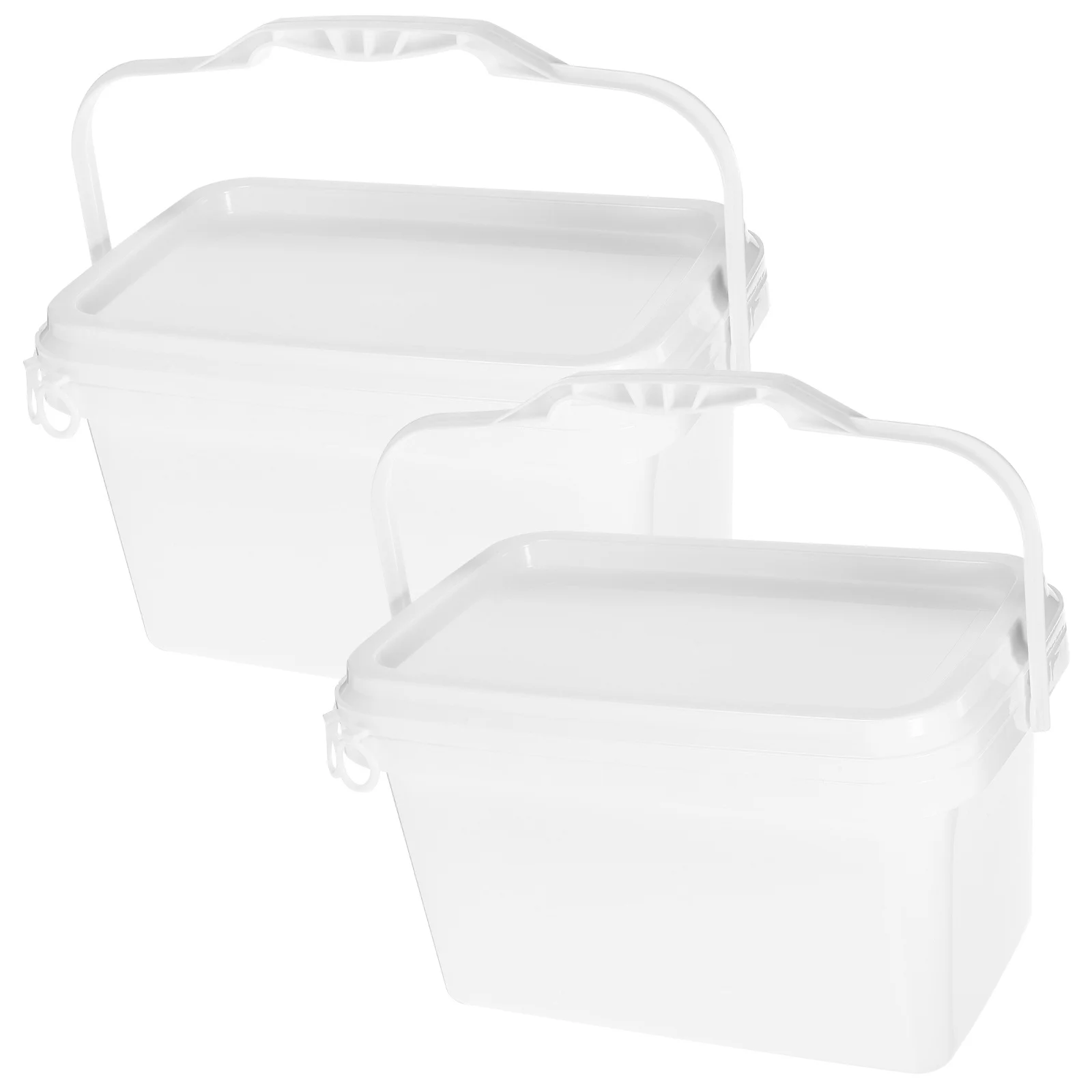 2pcs Paint With Lid Plastic Storage Bucket Square Color Mixing Bucket For Painting Outdoor Art Pigment Container Hand-Held Pail