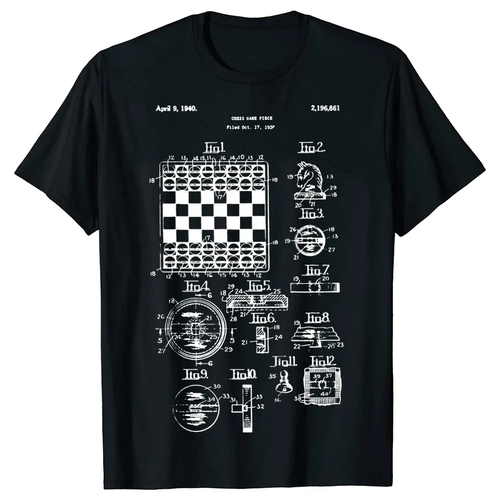 Funny Vintage Chess Board Set Old Game T Shirts Graphic Cotton Streetwear Short Sleeve Birthday Gifts Summer Style T-shirt Men