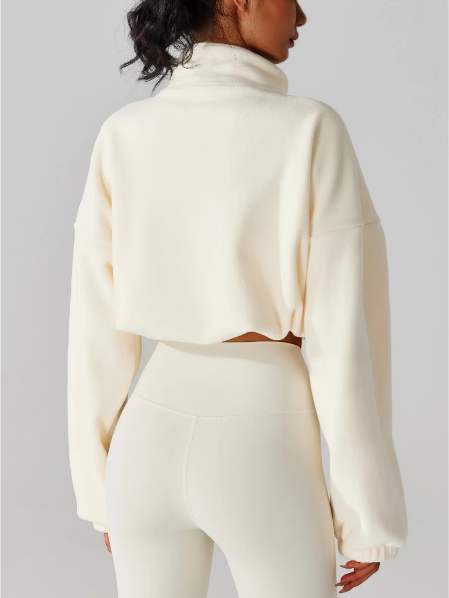 Autumn and winter Long Sleeve Sports Jacket Loose and Comfortable Warm Gym Top Activewear Running Coats Workout Clothes