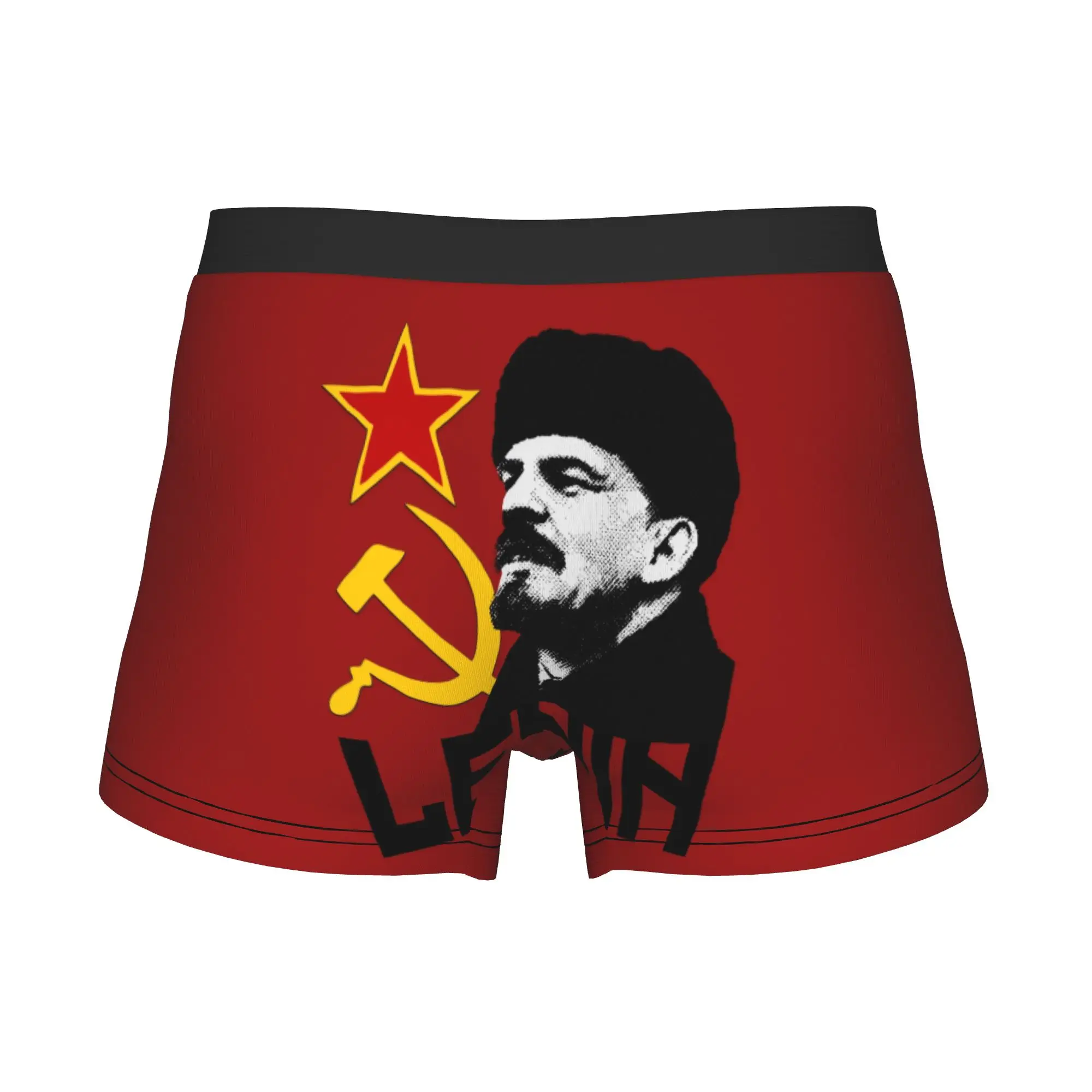 USSR Socialist Lenin Boxer Shorts For Homme 3D Print Russia CCCP Communist Flag Underwear Panties Briefs Stretch Underpants