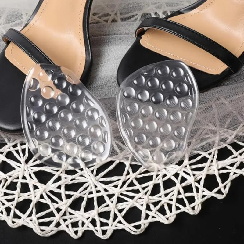 Insoles Ladies High Heel Shoe Insole Female Half Pad Reduces Friction Pain Silicone Forefoot Pad Anti-skid Foot Care Pads