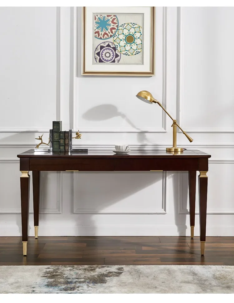 American Light Luxury Solid Wood Household Minimalist Post-Modern Desk Chair Writing Desk European Style Computer Desk