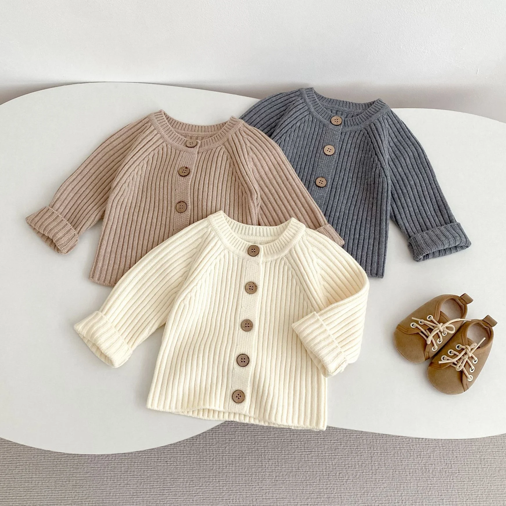 0-24M Newborn Kid Baby Boy Girl Sweater Cardigan Knit Winter Clothes Thick Warm Knitwear Coat Long Sleeve Top Outwear Outfit