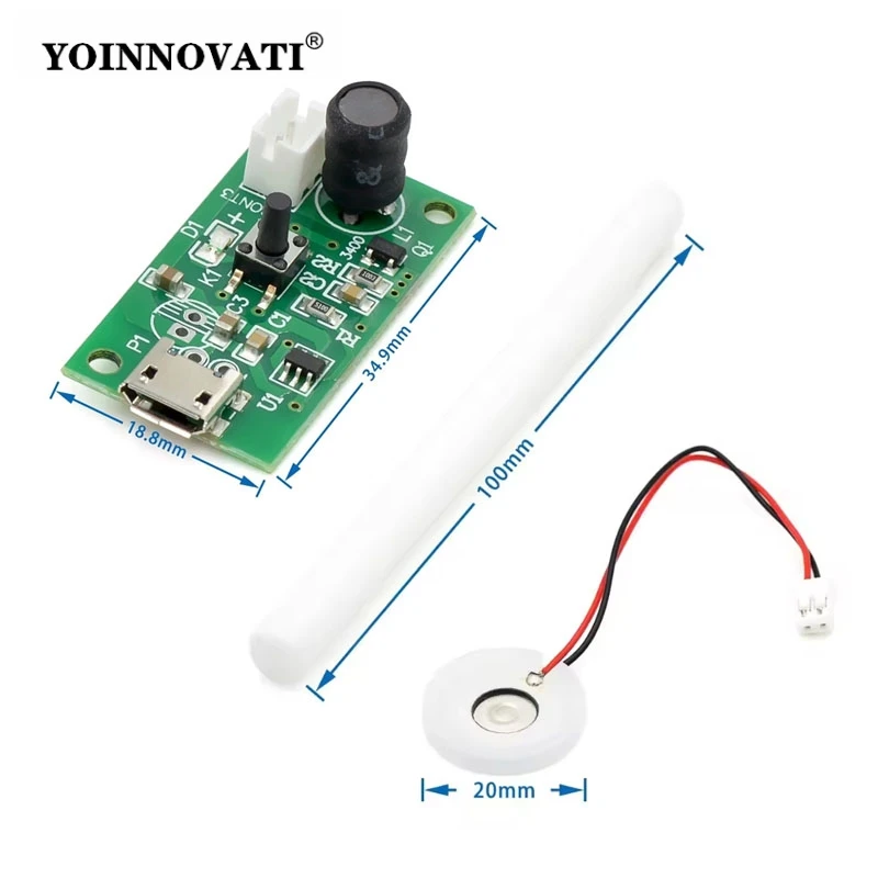 Micro USB Humidifier Spray Module DIY Kit Mist Maker and Driver Circuit Board Fogger Atomization Film Atomizer Sheet