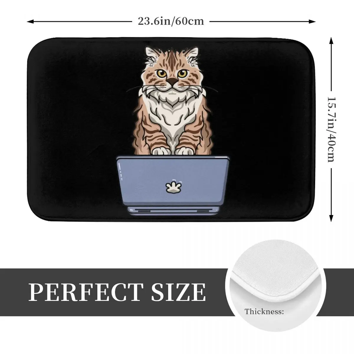 Selkirk Rex With Laptop Doormat Anti-skid Super Absorbent Bath Mats Home Entrance Rugs Kitchen Living Room Carpet Footpad