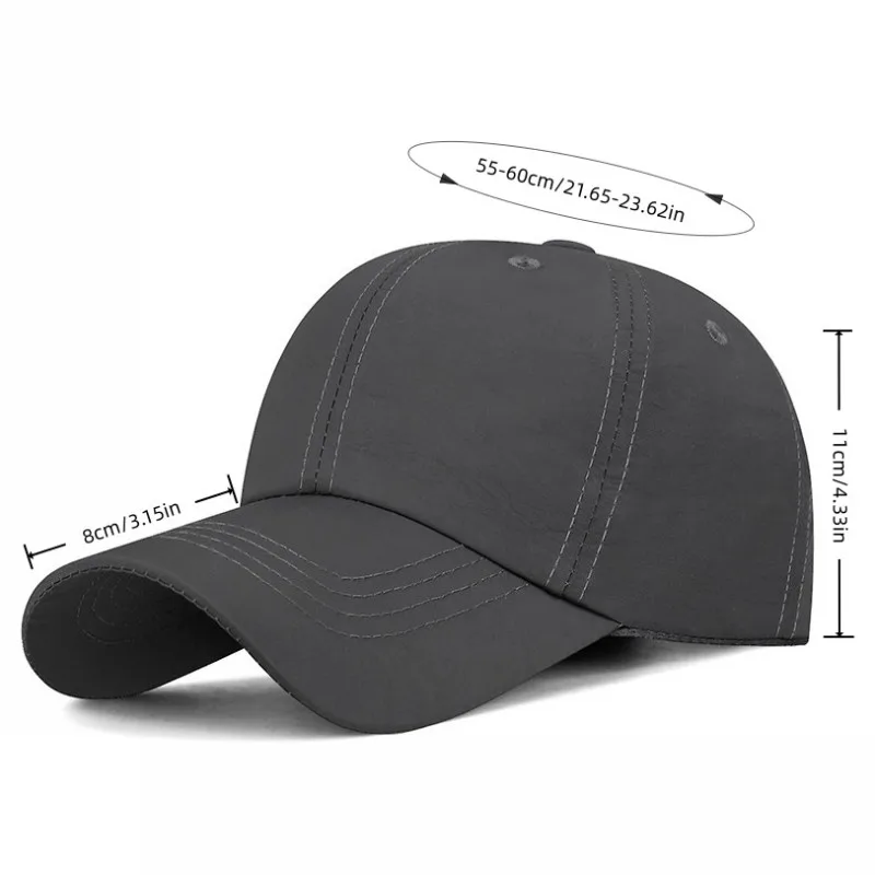 Curved eave light plate quick drying hat for men and women, outdoor sun protection and breathable baseball cap