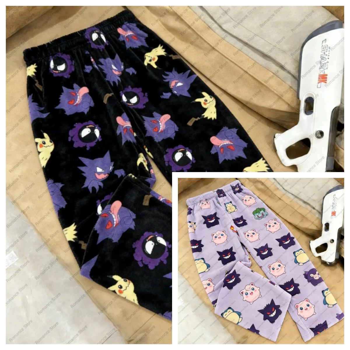 

Пижамные брюки для взрослых с полным принтом Pocket Monster Pikachu 2026, семейные комплекты, фланелевые удобные женские брюки для ранней весны