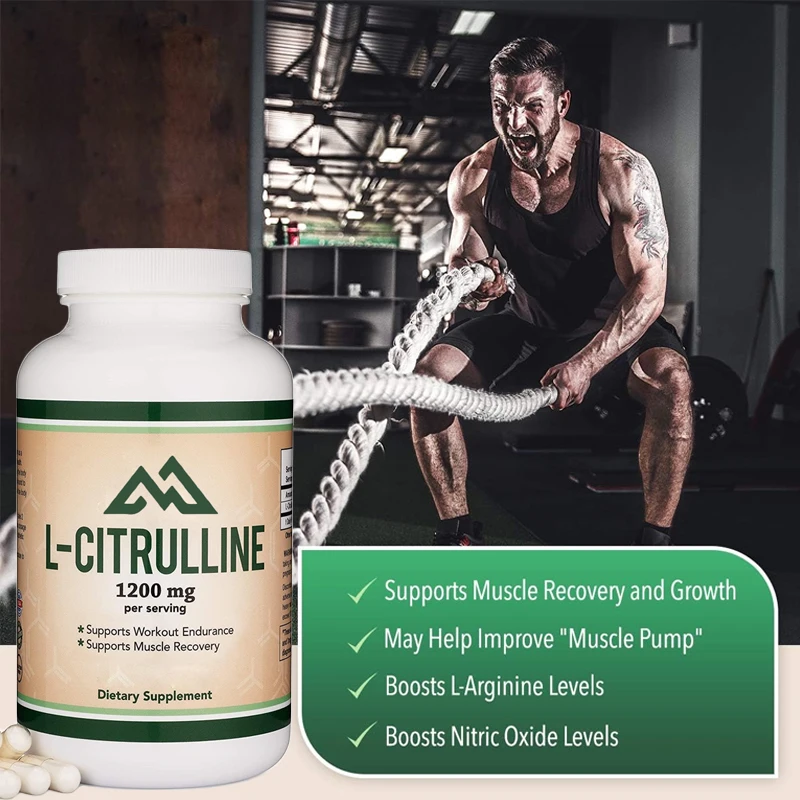 L-citrulline capsules, 1200mg per serving, 60 capsules, monthly supplement, nitric oxide booster, muscle recovery supplement