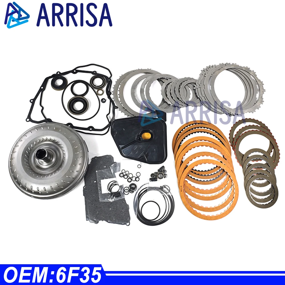 ARRISA 6F35 Transmission Overhaul Rebuild Kit Seal Gasket Torque Converter Oil Grid 6SP For Ford Mondeo Escape