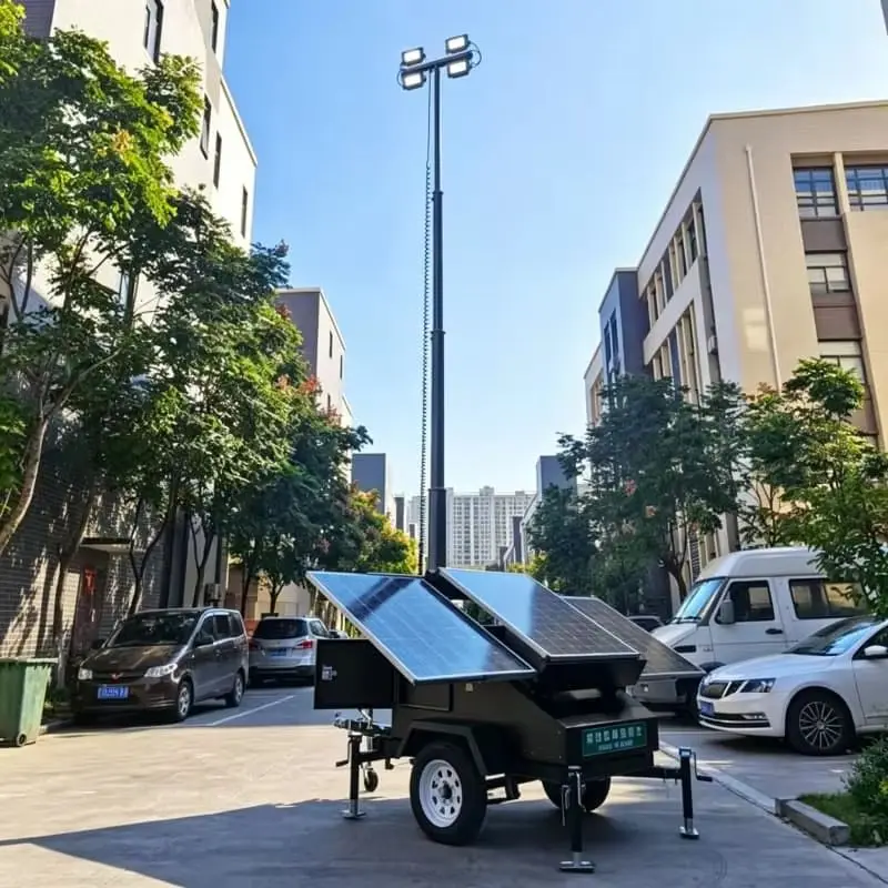4x1000W Metal Halide Mobile Lighting Tower 440000 Lumen High Brightness Mining Area Railway Construction Large Scale Night Work