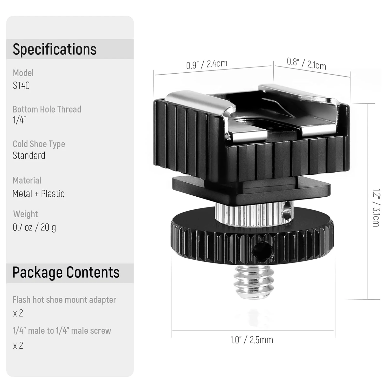 محول تركيب الحذاء الساخن Lanxire Flash إلى فتحة خيط 1/4 بوصة متوافقة مع Canon، لحامل المظلة وحامل فلاش