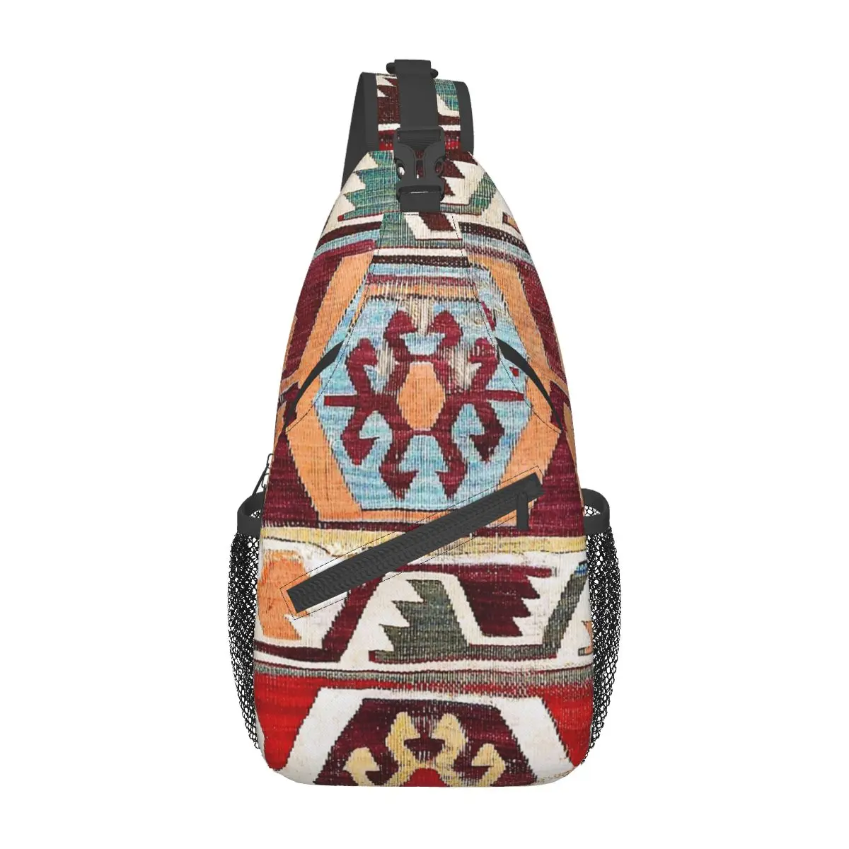 Konya Central Kilim Small Sling Bags Chest Crossbody Shoulder Backpack Hiking Travel Daypacks Boho Bohemian Turkish Casual Bag