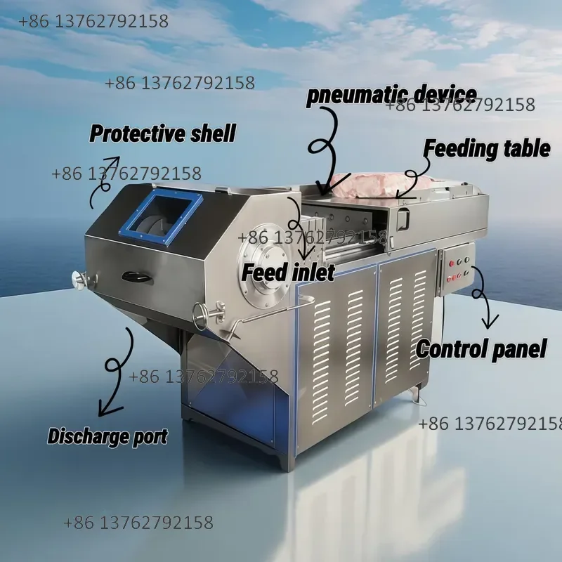 【2026】 New Zeko Heavy-Duty Automatic 304 Stainless Steel Multi-Plug High-Capacity Frozen Meat Block Cutting Flaker Planer