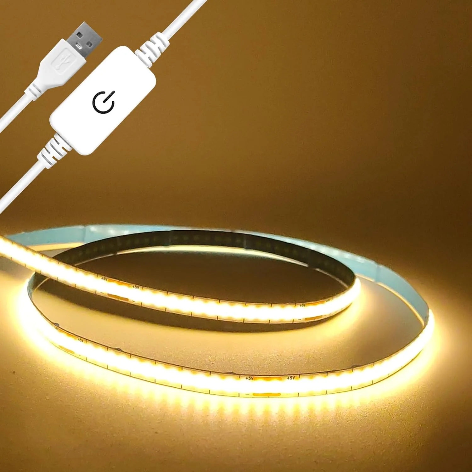 

5mm Flexible COB LED Tape Light High CRI RA90 Touch Dimmable High Brightness DIY Decorative Lighting for Enhancing Cozy Vibe