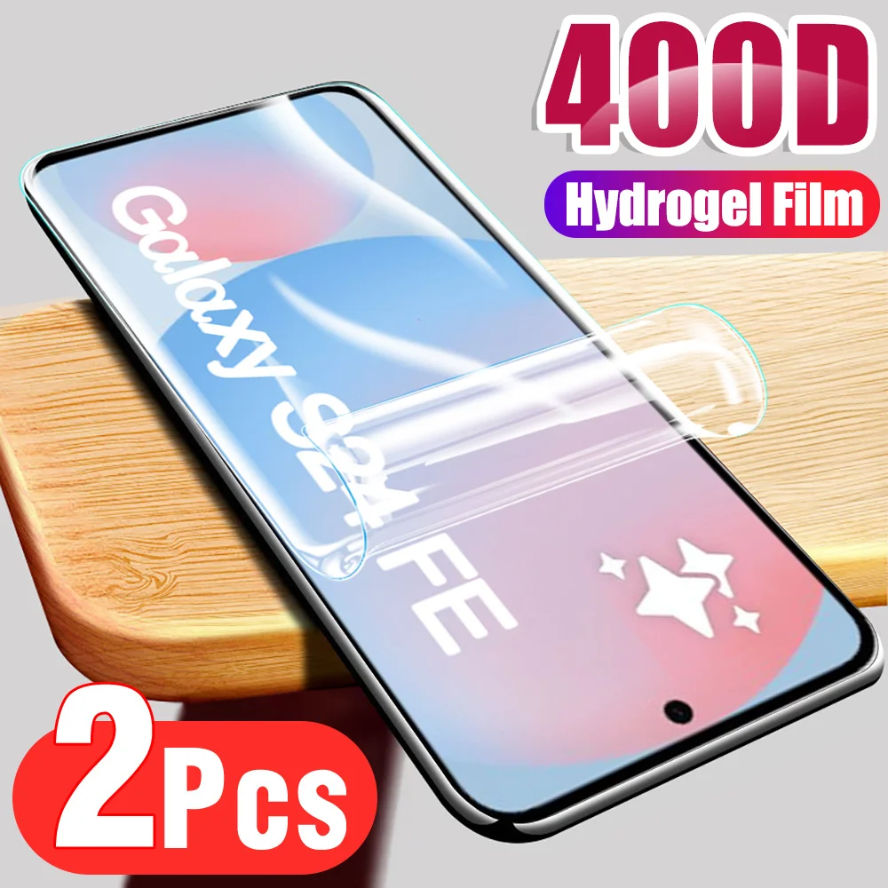 2Pcs 9999D Curved Hydrogel Film For Samsung Galaxy S24 FE 5G Screen Protector Sumsung S 24 FE 24FE Soft Films Not Tempered Glass