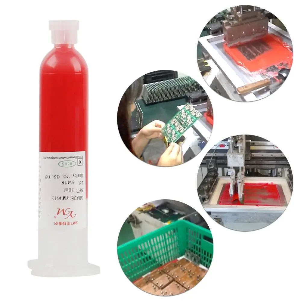 

30ml Useful No Drawing Consumable SMT Patch Adhensive for BGA SMD SMT IC Red Glue Stencil Repair