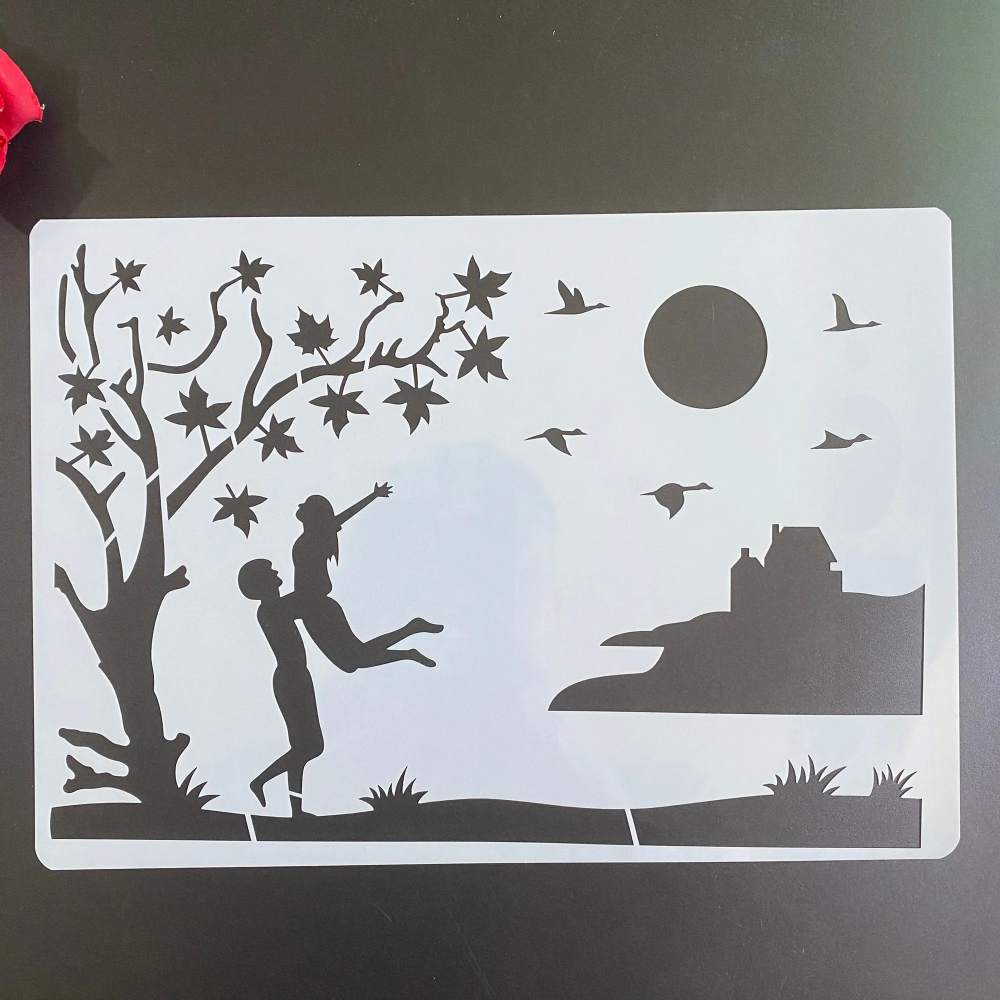 A4 29 *21cm DIY  Stencils wall  Painting Scrapbook Coloring Embossing Album Decorative Paper Card Template wall romantic lover