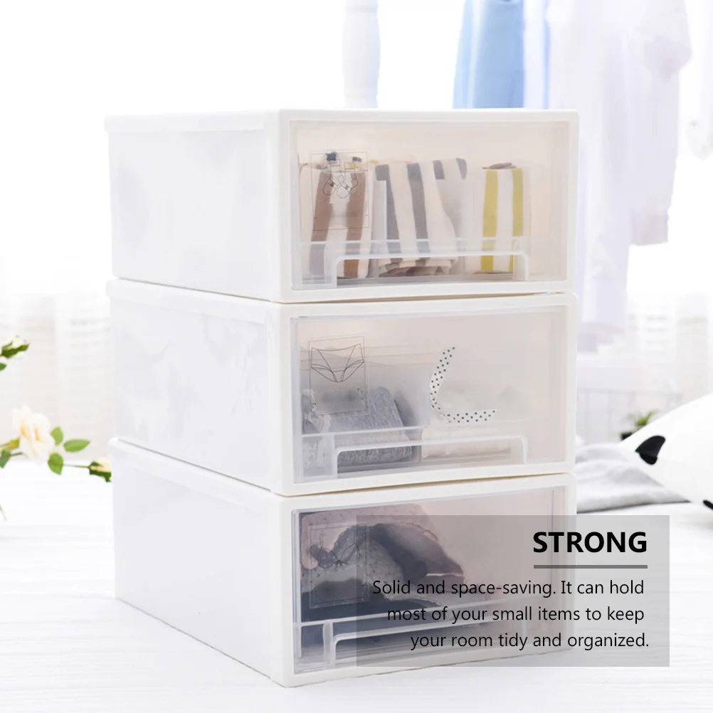 

1pc Drawer-Style Storage Cabinet Thickened Airtight Plastic Box For Clothes Cosmetics Underwear Shoes Transparent Organizer