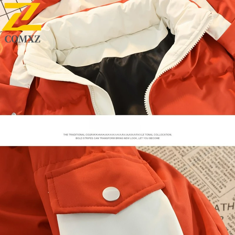 2025年暖かいコットンジャケット メンズ 冬 厚手 フード付き カップルコート ファッション ストリートウェア 防寒 アウトドア デイリーウェア パーカー
