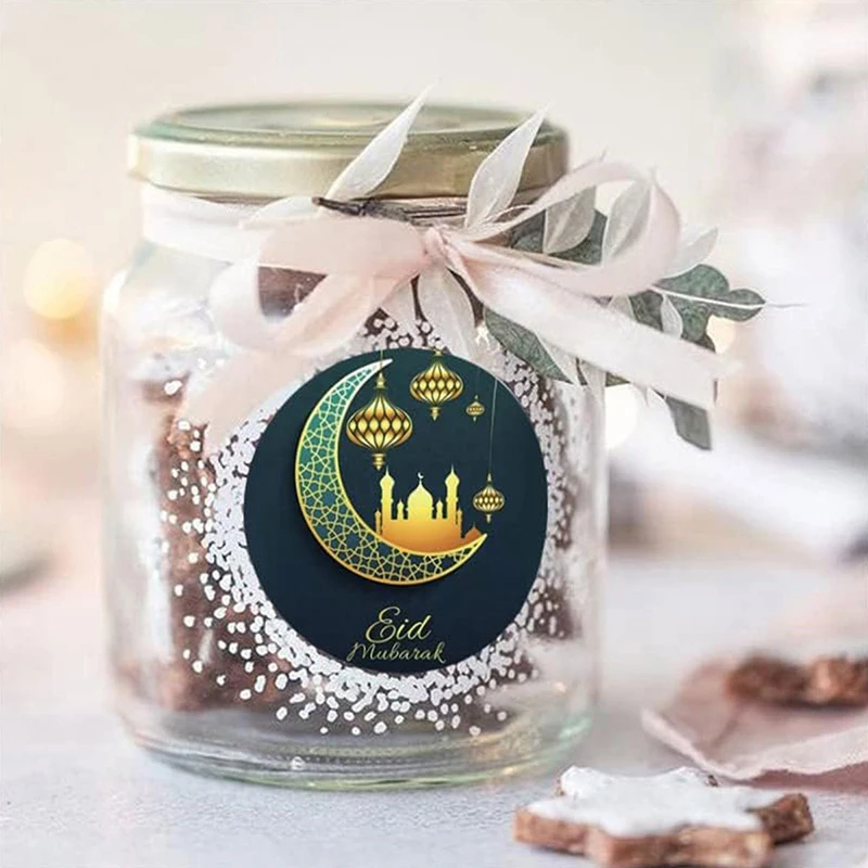 500pcs EID Mubarak Stickers Gift Bag Candy Box Seal Lables Ramadan Kareem Paper Sticker Muslim Party DIY Decoration 2025