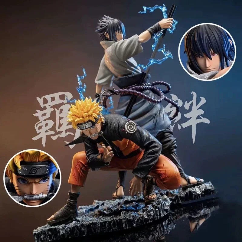 Anime Naruto Figuren GK Uzumaki Naruto Uchiha Sasuke Actiefiguren Binding 01 PVC Collectie Model Cool Ornament Desktop Speelgoed