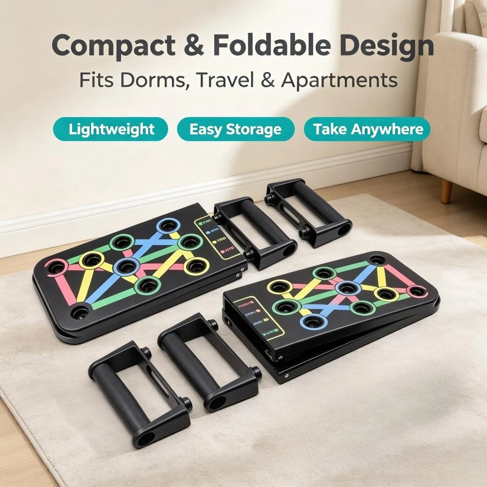 Foldable Portable Home Fitness Push-up Board Chest Abdomen Arm and Back Training Multifunctional Push-up Board Equipment