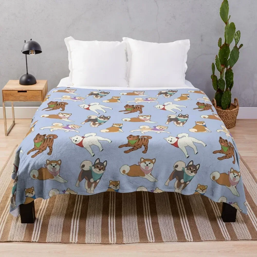 

Nihon Ken Pattern - BLUE Throw Blanket Soft Big Soft Sofa Quilt Nap Blankets