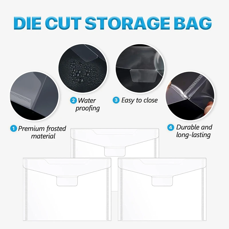 15Pcs 0.6Mm Strong Rubber Magnetic Sheets And 15Pcs Stamp Die Storage Bags, Die Storage Set For Storing Die Cuts, DIY