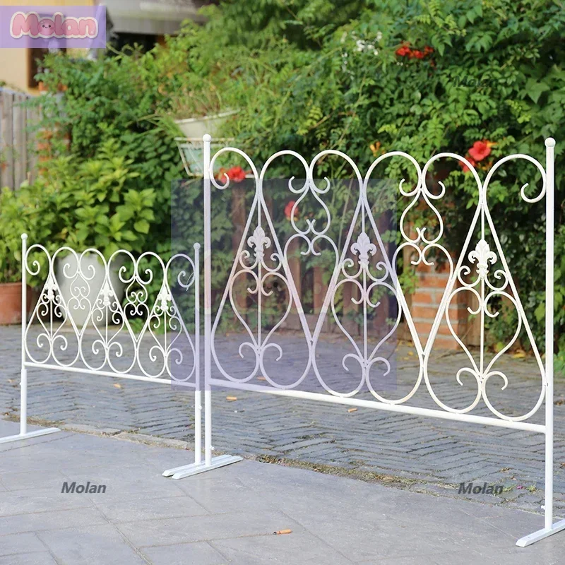 

Metal flower stand, flower climbing frame, flower fence, pastoral American wrought iron fence, garden, courtyard decoration