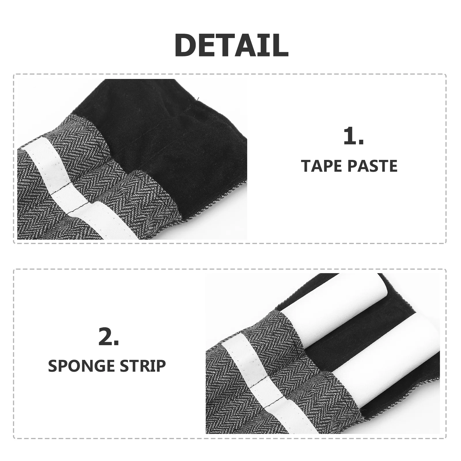 

1Set Door Seam Sealing Strip Oxford Cloth Sponge Material Windproof Dustproof Soundproof Chevron Design Dual Sided Under Door