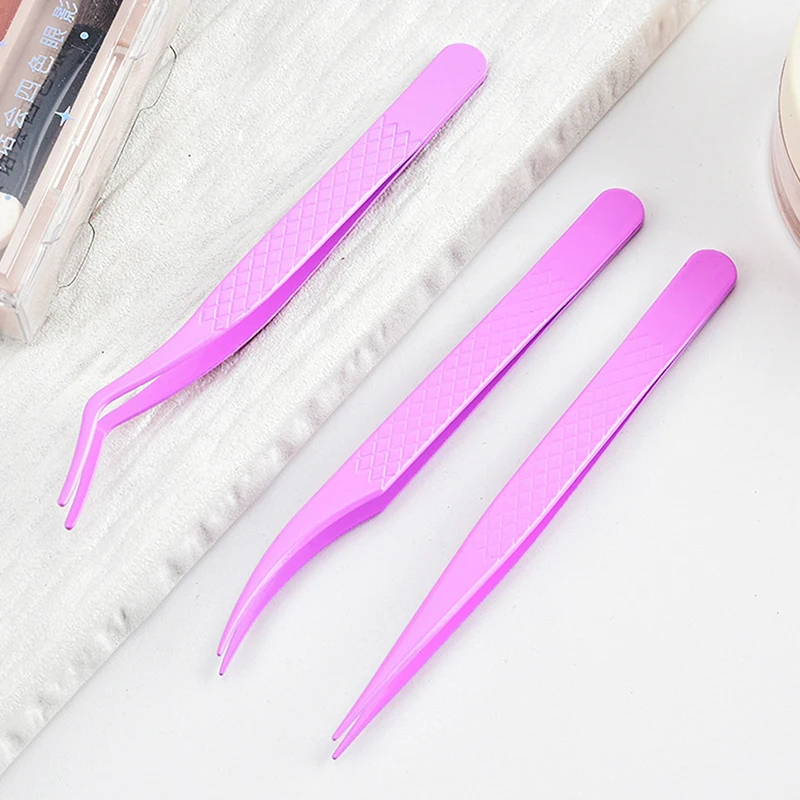 Mini False Eyelash Tweezers False Eyelashes Applicator Eyelash Extension Curler Nipper Clip Stainless Steel Makeup Tools