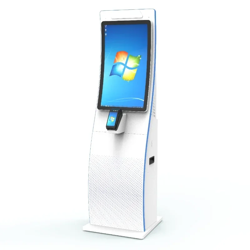 Payment Kiosks Manufacturer 32" Curved Touch Cashless  Self-Checkout Retail Kiosk with EFT POS Ticket Machine Kiosk