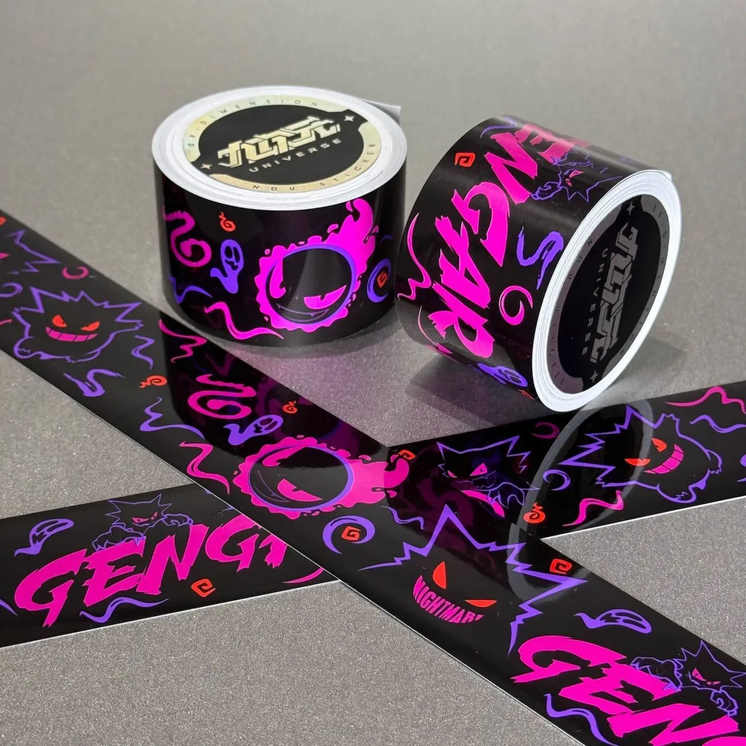 DIY Pokemon Gengar Decorative Tape Creative Synthetic Paper Tape for Collage Journal Scrapbooking Crafts Masking Tape Stickers