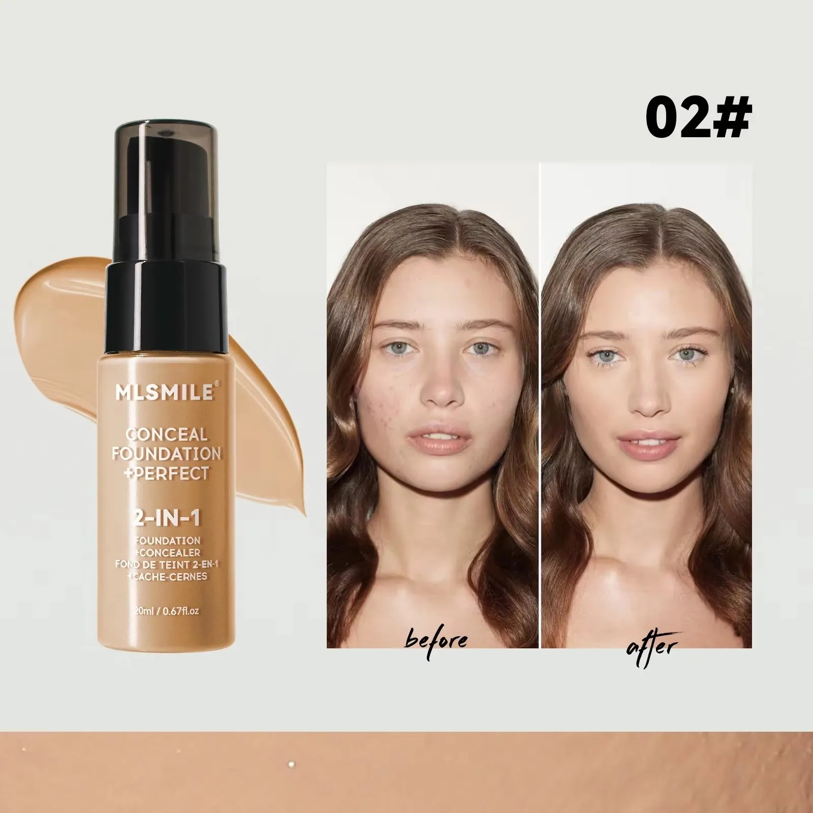 6 Color Liquid Face Foundation Long-lasting Waterproof Full Coverage Concealer Oil-control Concealer Foundation Cosmetic Makeup.