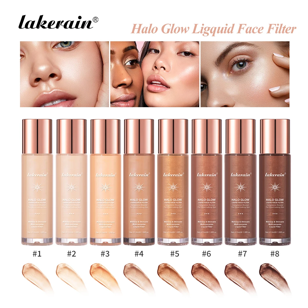 Lakerain Bronzer Gloss viso Liquido Effetto duraturo Idrata Lenisce Evidenziatore Impostazione permanente Liquido snellente