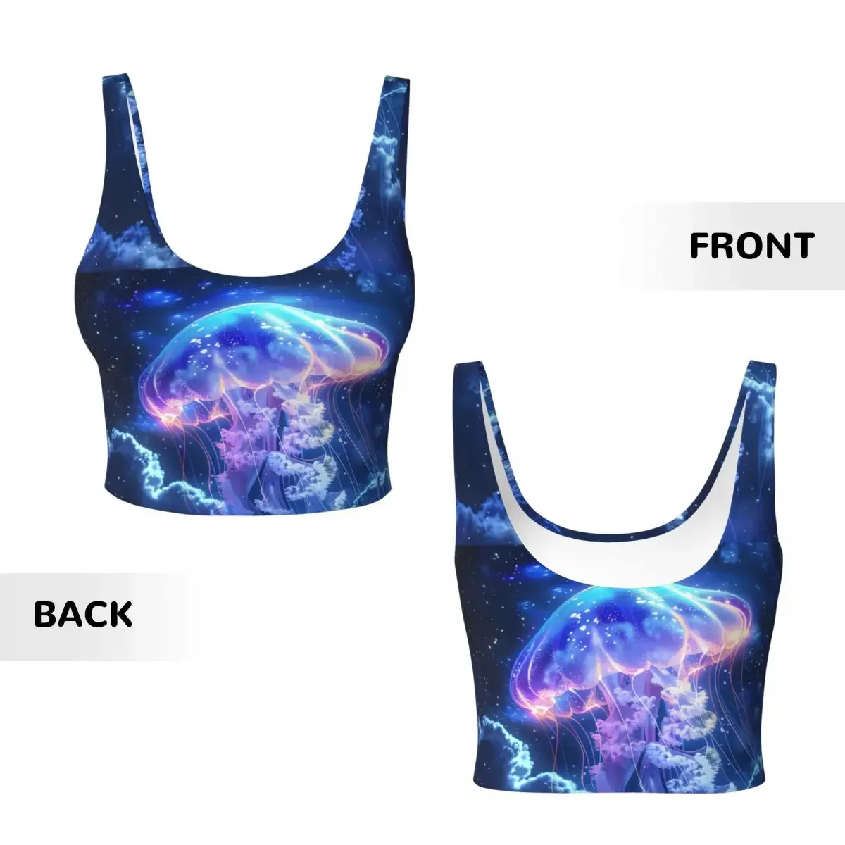 女性のセクシーなスポーツベストクラゲ女性ストリートスポーツランジェリー Tシャツクロップトップ