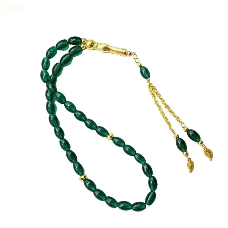 

T21F Muslims Prayer Beads Bracelet 33 Beads Muslims Tasbih Bracelets Islamic Jewelry Muslims Dhikr Beads Eid Ramadan Gifts