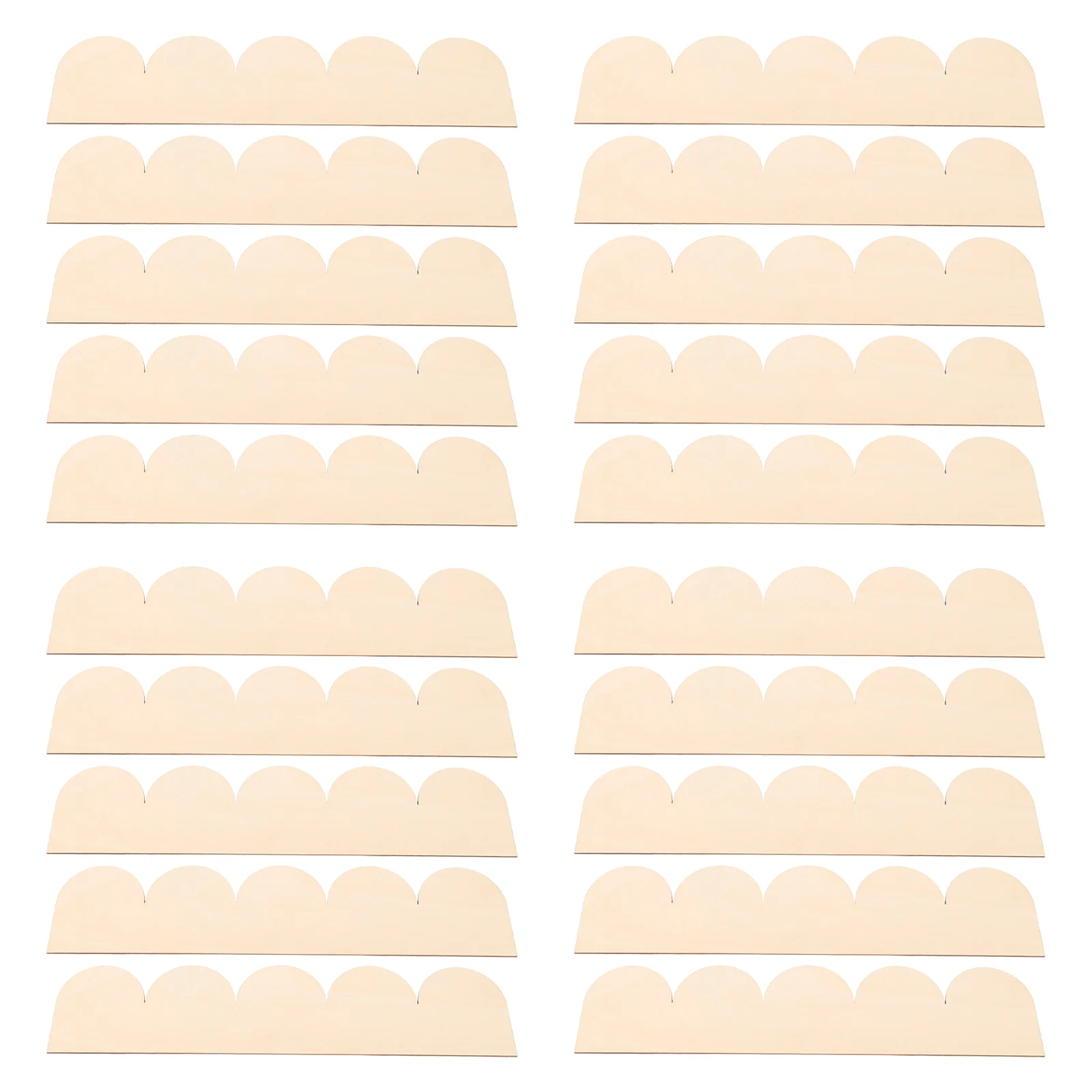 

20pcs Unfinished Wooden Scalloped Trim 15.72X3.54X0.08 Inch For Diy Cabinet Door Frame Shelf Edge Wall Decor Craft Projects