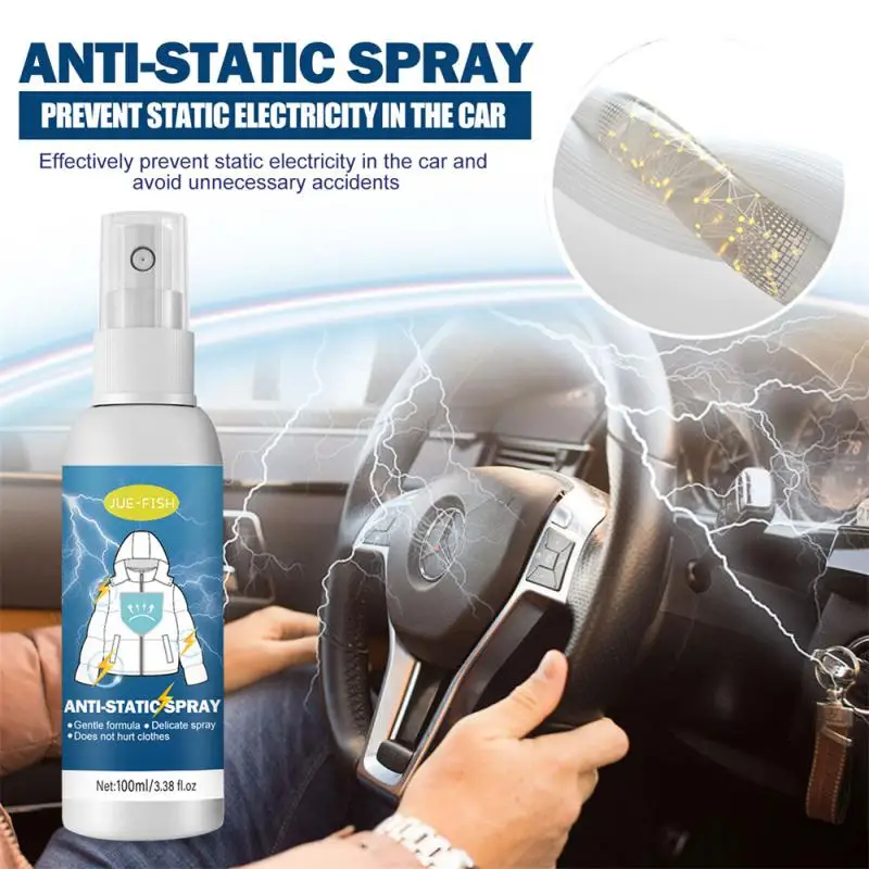 Static Spray for Clothes Anti Static 100ml Cling Remover Spray Starch for Ironing Clothes Odorless Static Remover for Wardrobe