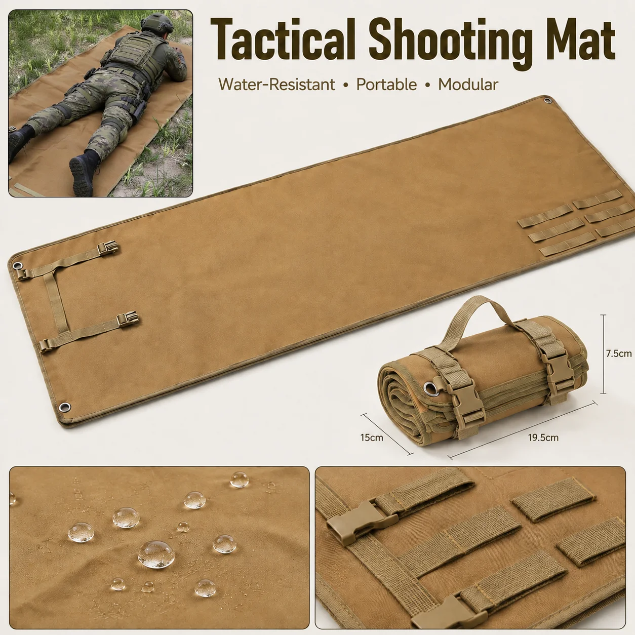 Hunting Outdoor Mat - Tragbare Taktische Schießmatte, Doppelseitig Wasserdicht, Rutschfeste
