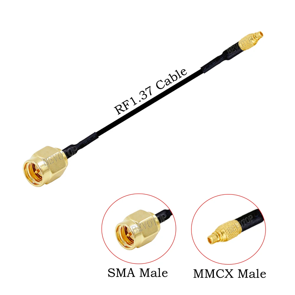 1PCS SMA Male/Female to MMCX Male Plug Connector RF1.37 RF Coaxial Extension Jumper Cable for FPV Antenna PandaRC RC Drone Part